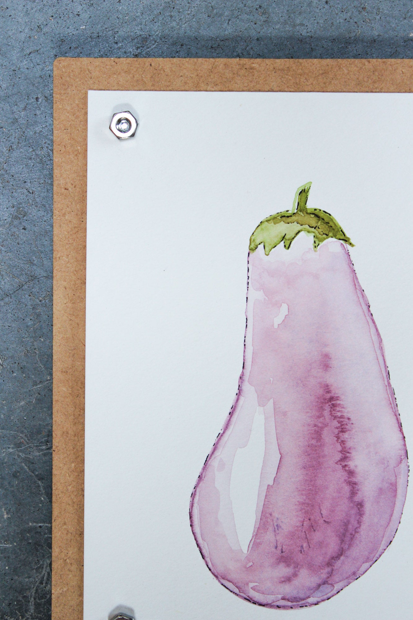Eggplant Original Watercolor